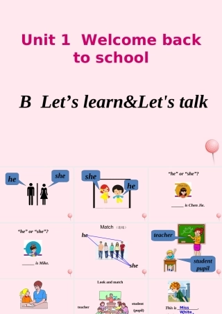 三年级英语下册 Unit 1 Welcome back to school B Let's learn Let's talk教学课件 人教PEP-人教PEP小学三年级下册英语课件
