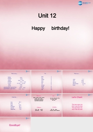 三年级英语上册 Unit12 Happy birthday课件4 （新版）湘少版