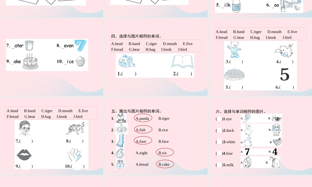 三年级英语上册 专项复习 字母与单词专项课件 人教PEP-人教PEP小学三年级上册英语课件