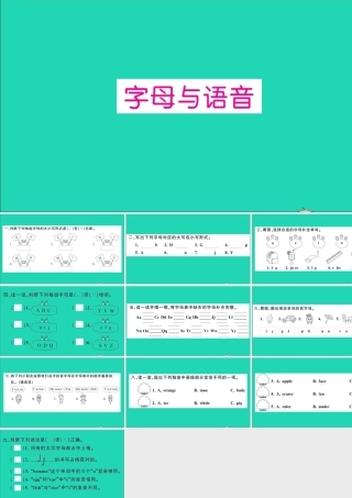 三年级英语上册 专项提升练（字母与语音）作业课件 人教PEP-人教PEP小学三年级上册英语课件