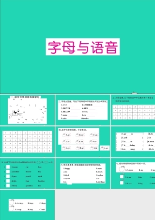 三年级英语上册 专项提升练（字母与语音）作业课件 外研版（三起）-外研版小学三年级上册英语课件