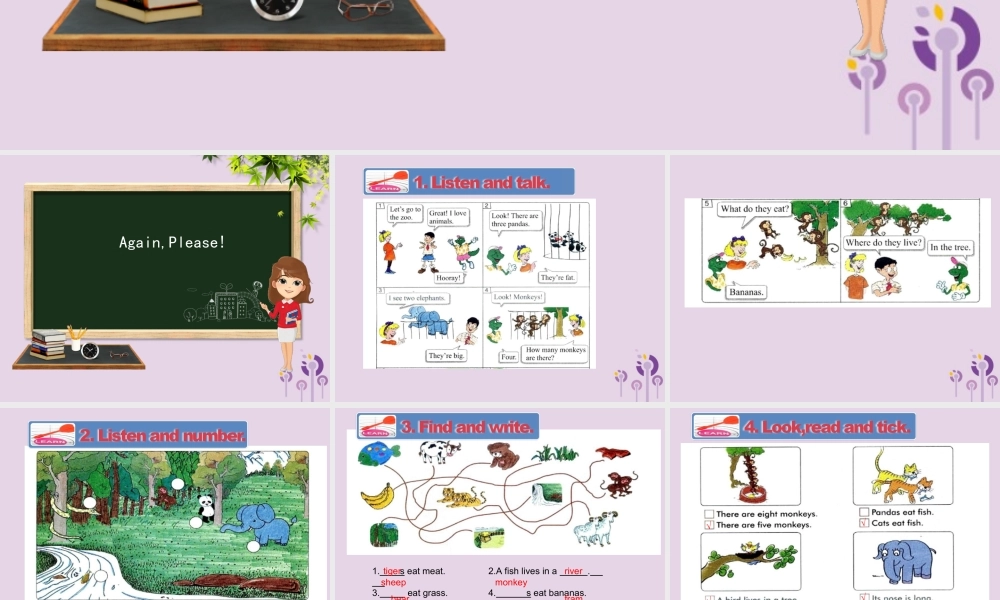 三年级英语下册 Unit 2 Animals at the Zoo Again，Please课件 冀教版（三起）-冀教版小学三年级下册英语课件