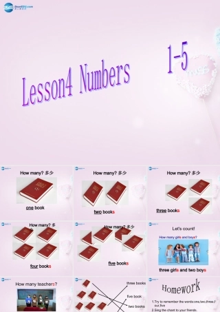 三年级英语上册《Lesson 4 Numbers 1-5》课件 （新版）冀教版