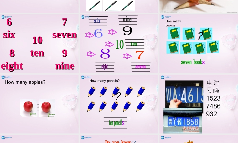 三年级英语上册《Lesson 6 Numbers 6-10》课件3 （新版）冀教版