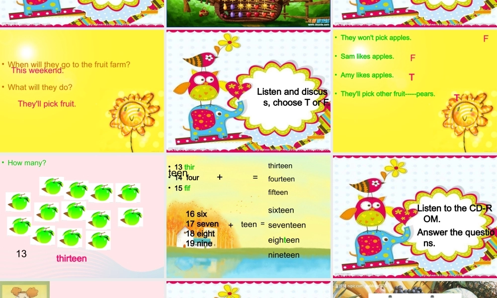 三年级英语下册 module 4 Unit 1 We'll pick fruit课件 外研版（一起）-外研版小学三年级下册英语课件