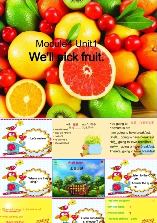 三年级英语下册 module 4 Unit 1 We'll pick fruit课件 外研版（一起）-外研版小学三年级下册英语课件
