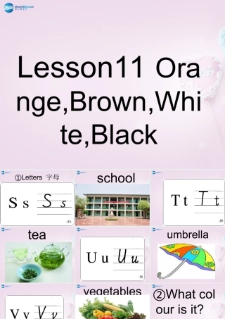 三年级英语上册《Lesson 11 Orange, Brown, White, Black》课件2 （新版）冀教版