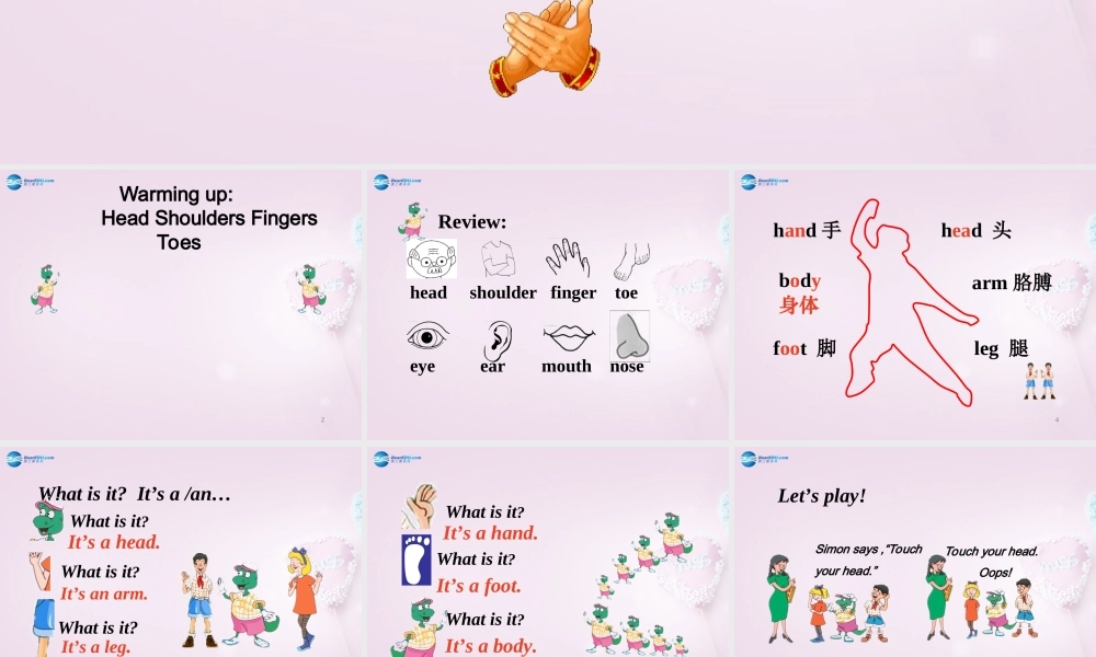 三年级英语上册《Lesson 14 My Body》课件1 （新版）冀教版