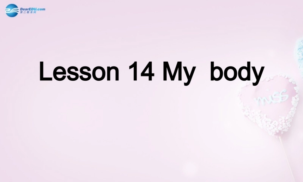 三年级英语上册《Lesson 14 My Body》课件3 （新版）冀教版