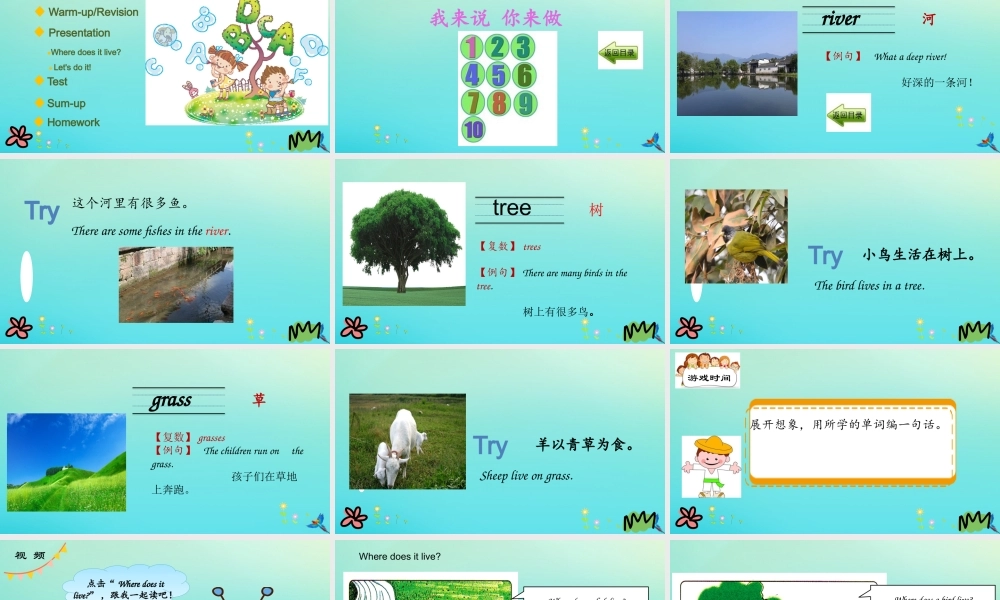 三年级英语下册 Unit 2 Animals at the Zoo Lesson 10 Where Do They Live课件 冀教版（三起）-冀教级下册英语课件
