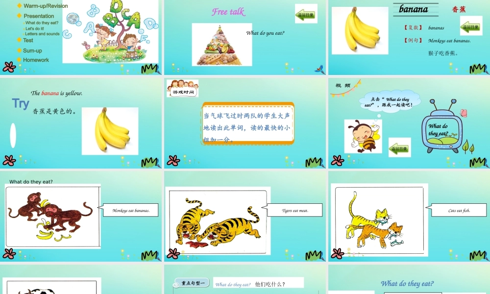 三年级英语下册 Unit 2 Animals at the Zoo Lesson 11 What Do They Eat课件 冀教版（三起）-冀教级下册英语课件
