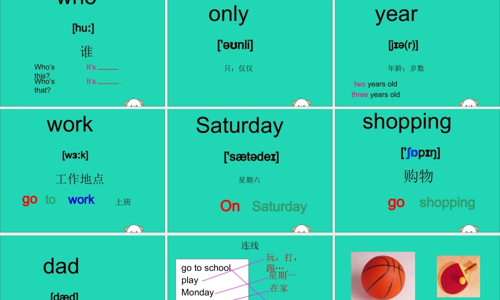 三年级英语下册 Module 5 Unit 1 She goes to school on Mondays教学课件2 外研版（三起）-外研版小学三年级下册英语课件