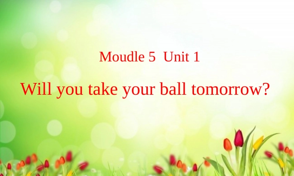 三年级英语下册 module 5 unit 1 will you take your ball tomorrow课件 外研版（一起）-外研版小学三年级下册英语课件