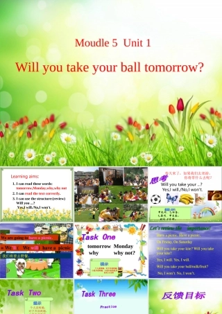 三年级英语下册 module 5 unit 1 will you take your ball tomorrow课件 外研版（一起）-外研版小学三年级下册英语课件