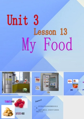 三年级英语上册《Unit 3 My Food》（Lesson 13）课件1 人教新起点-人教新起点小学三年级上册英语课件