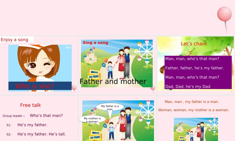 三年级英语下册 Unit 2 My family A Let's learn Let's chant教学课件 人教PEP-人教PEP小学三年级下册英语课件