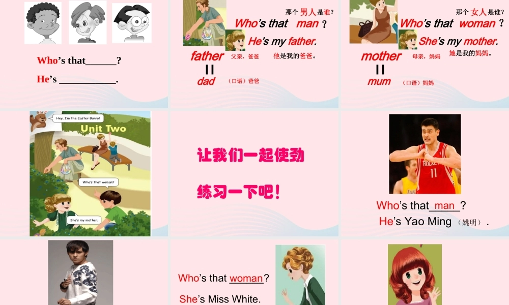 三年级英语下册 Unit 2 My family A Let's learn教学课件 人教PEP-人教PEP小学三年级下册英语课件