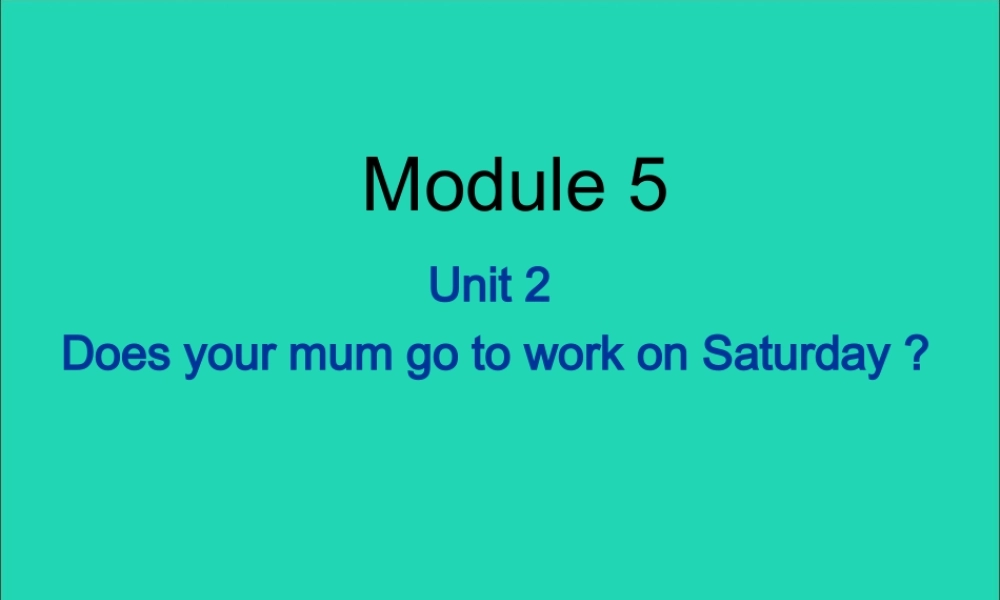 三年级英语下册 Module 5 Unit 2 Does your mum go to work on Saturdays（1）教学课件 外研版（三起）-外研版小学三年级下册英语课件