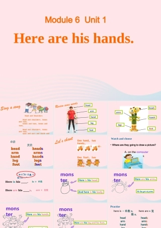 三年级英语下册 Module 6 Unit 1 Here are his hands课件 外研版（一起）-外研版小学三年级下册英语课件