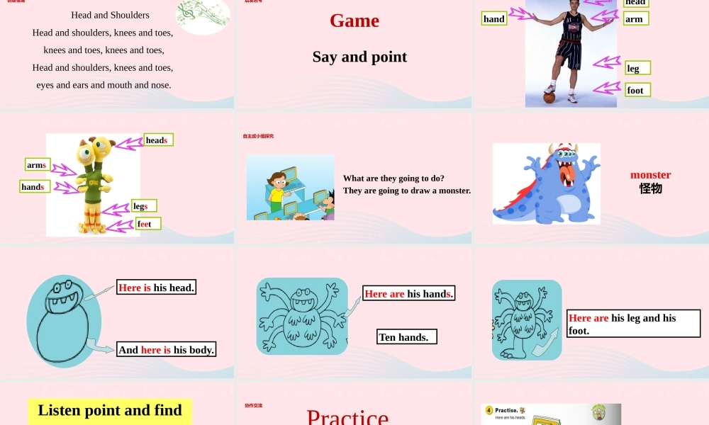 三年级英语下册 Module 6 Unit 1 Here are his hands课件3 外研版（一起）-外研版小学三年级下册英语课件