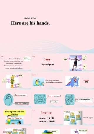 三年级英语下册 Module 6 Unit 1 Here are his hands课件3 外研版（一起）-外研版小学三年级下册英语课件