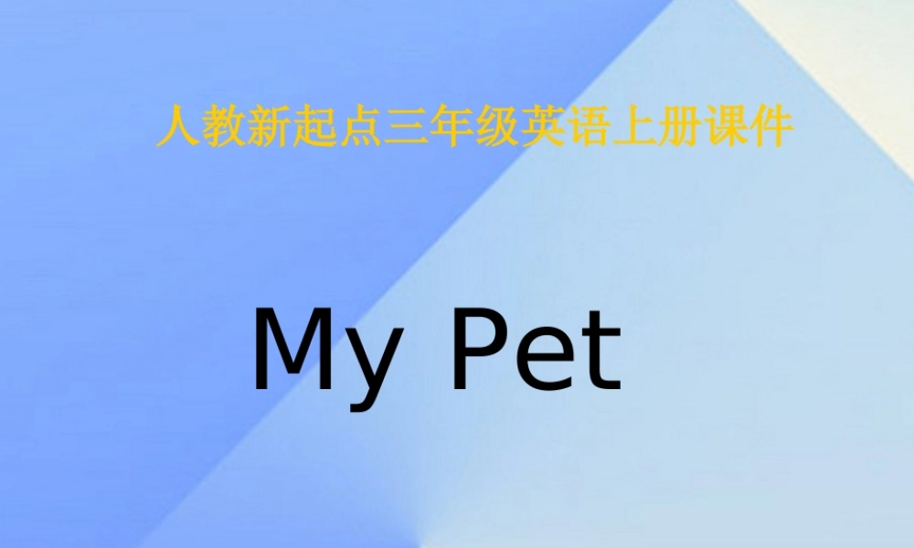 三年级英语上册《Unit 4 pets》课件5 人教新起点-人教新起点小学三年级上册英语课件