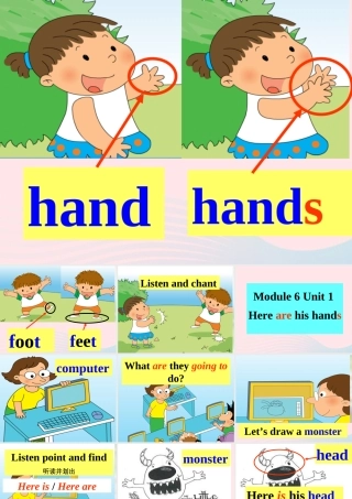 三年级英语下册 Module 6 Unit 1 Here are his hands课件4 外研版（一起）-外研版小学三年级下册英语课件