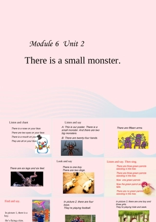 三年级英语下册 module 6 unit 2 there is a small monster课件3 外研版（一起）-外研版小学三年级下册英语课件