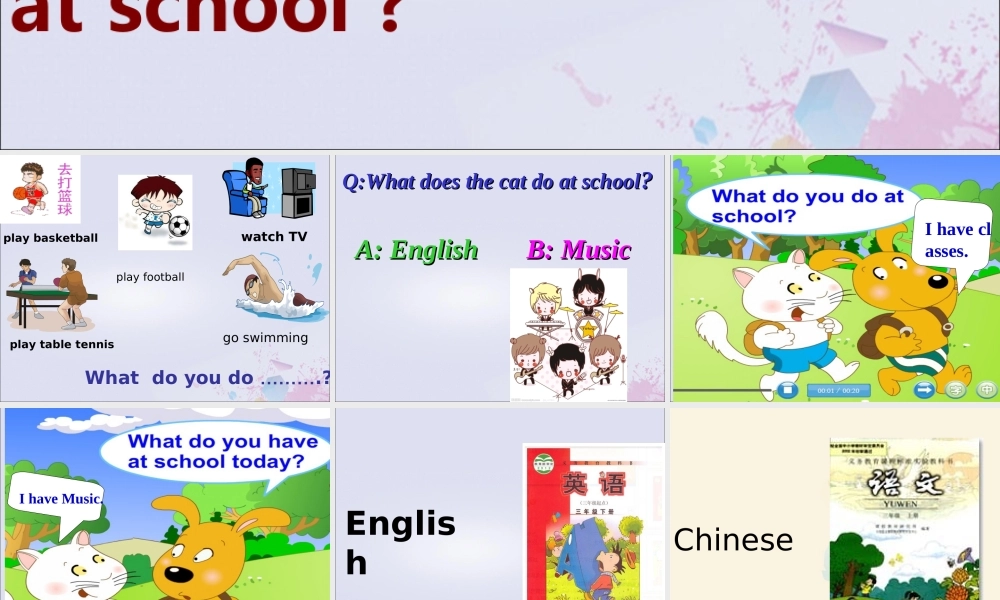 三年级英语下册 Module 6 Unit 2 What does Lingling have at school（1）教学课件 外研版（三起）-外研版小学三年级下册英语课件