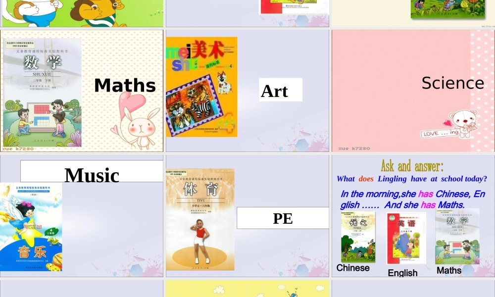 三年级英语下册 Module 6 Unit 2 What does Lingling have at school（1）教学课件 外研版（三起）-外研版小学三年级下册英语课件