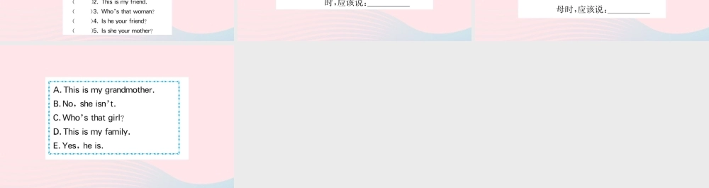 三年级英语下册 Unit 2 My family Part B作业课件 人教PEP版-人教PEP小学三年级下册英语课件