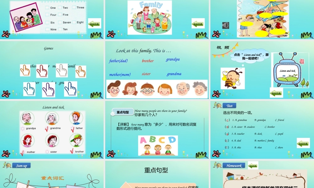 三年级英语下册 Unit 2 My Family（第1课时）课件 陕旅版（三起）-陕旅版小学三年级下册英语课件