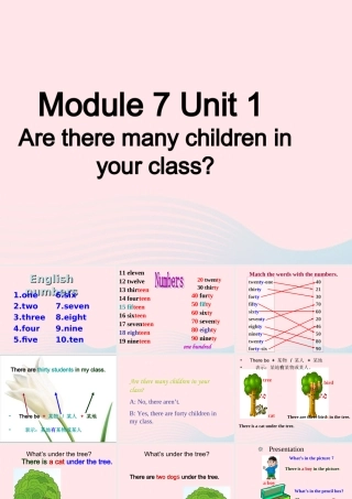 三年级英语下册 module 7 unit 1 are there many children in your class课件2 外研版（一起）-外研版小学三年级下册英语课件