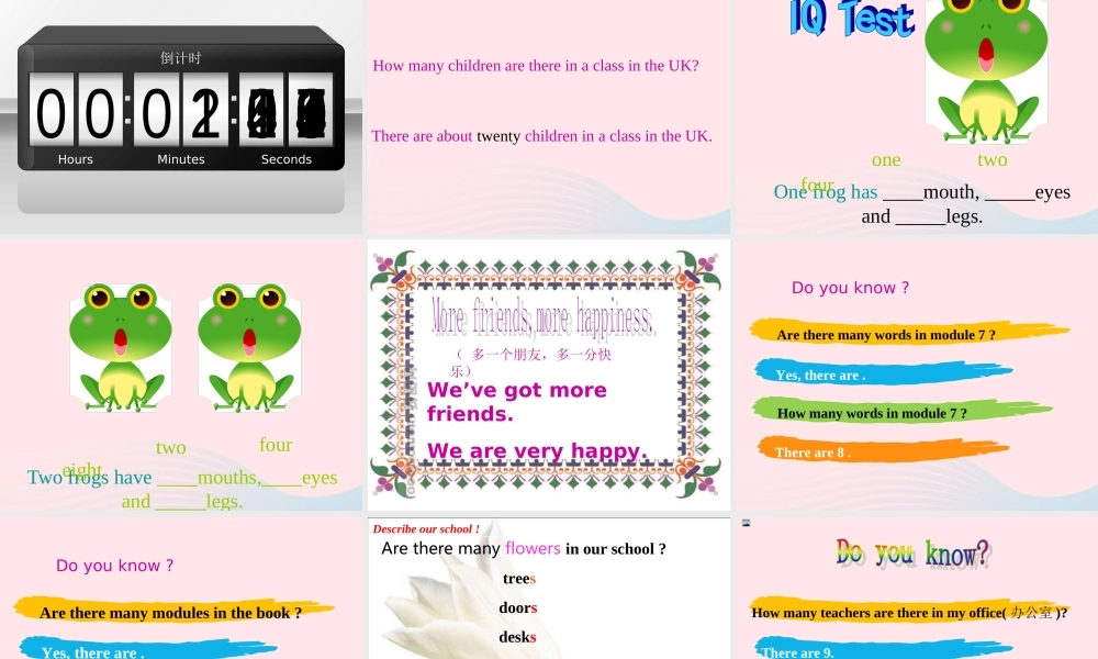 三年级英语下册 module 7 unit 1 are there many children in your class课件4 外研版（一起）-外研版小学三年级下册英语课件