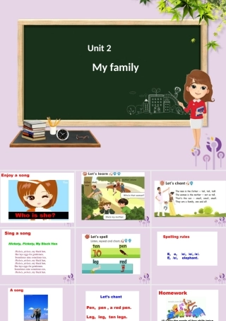 三年级英语下册 Unit 2 My family（第2课时）课件 人教PEP版-人教PE级下册英语课件