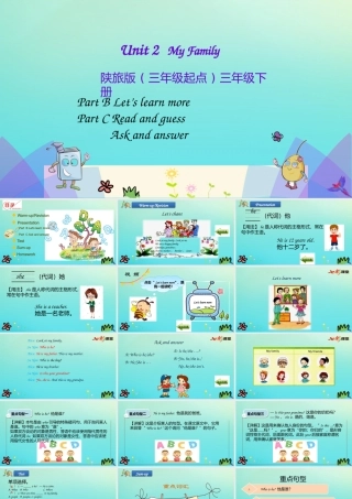 三年级英语下册 Unit 2 My Family（第3课时）课件 陕旅版（三起）-陕旅版小学三年级下册英语课件