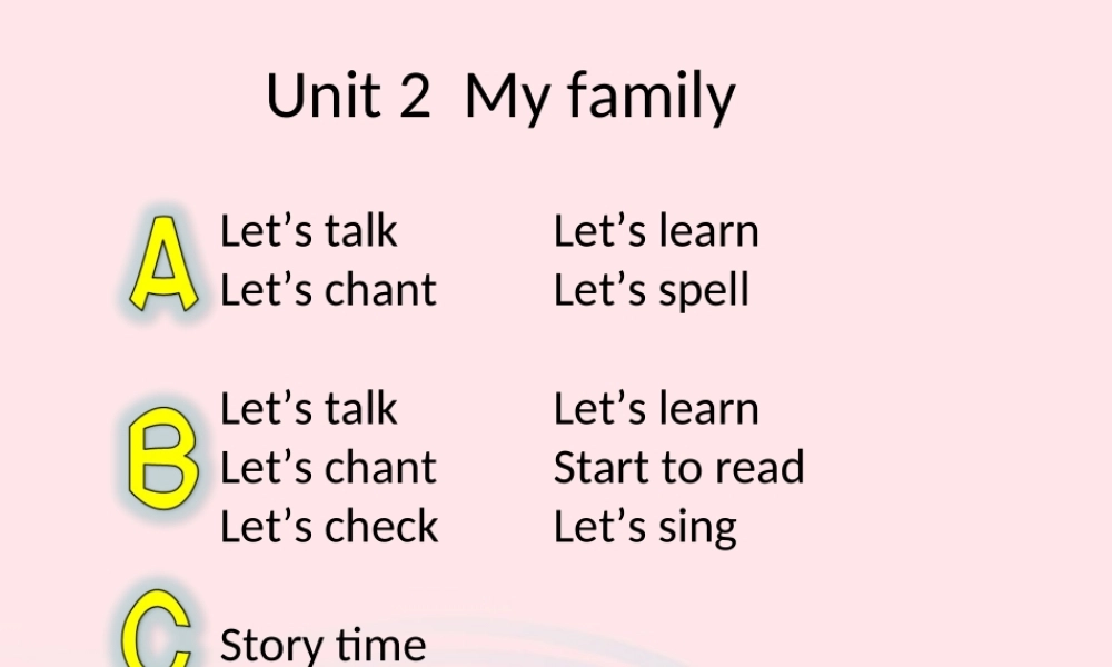 三年级英语下册 Unit 2 My family课件