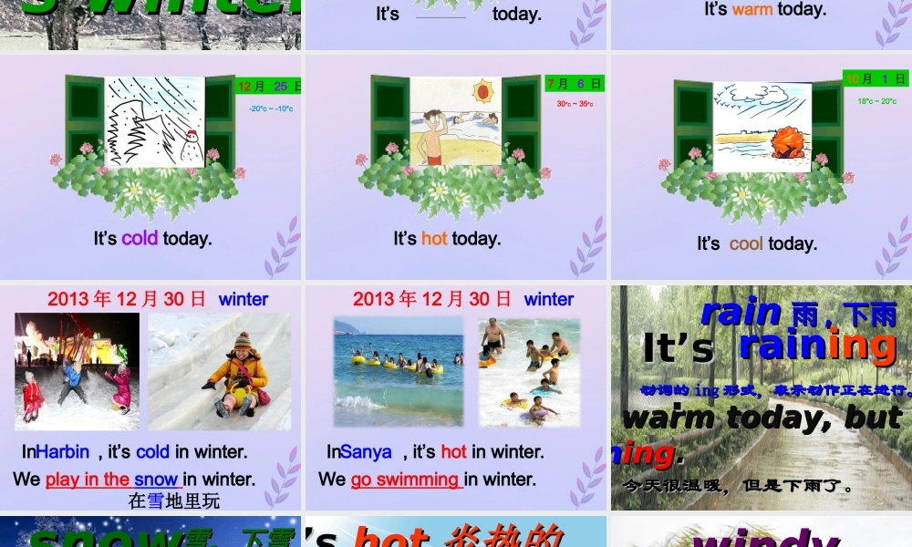 三年级英语下册 Module 7 Unit 2 It’s warm today教学课件 外研版（三起）-外研版小学三年级下册英语课件