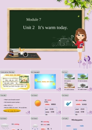 三年级英语下册 Module 7 Unit 2 It’s warm today课件 外研版（三起）-外研版小学三年级下册英语课件