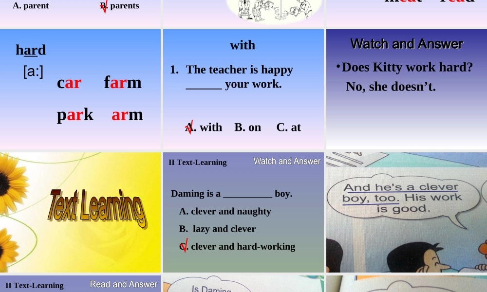 三年级英语下册 Module 8 Unit 1 He works hard课件2 外研版（一起）-外研版小学三年级下册英语课件