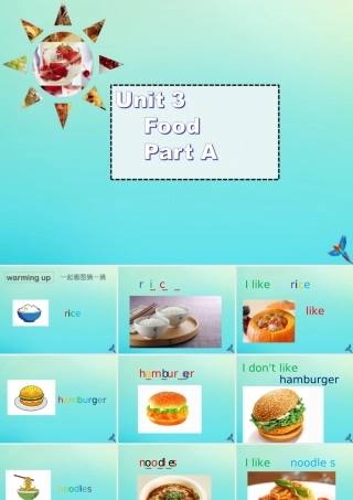 三年级英语下册 Unit 3 Food Part A课件3 闽教版（三起）-闽教版小学三年级下册英语课件
