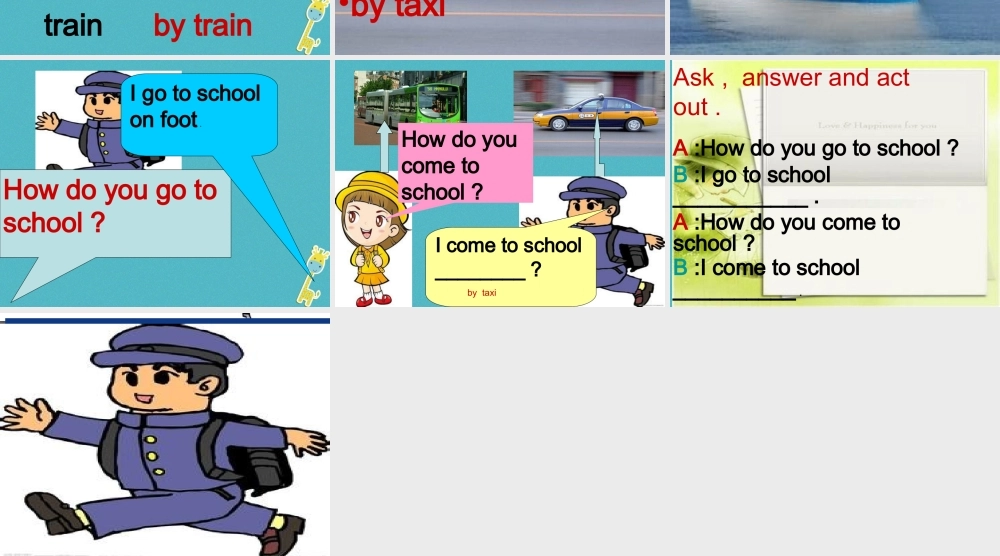 三年级英语下册 Unit 3 How Do You Come to School课件2 陕旅版-陕旅版小学三年级下册英语课件