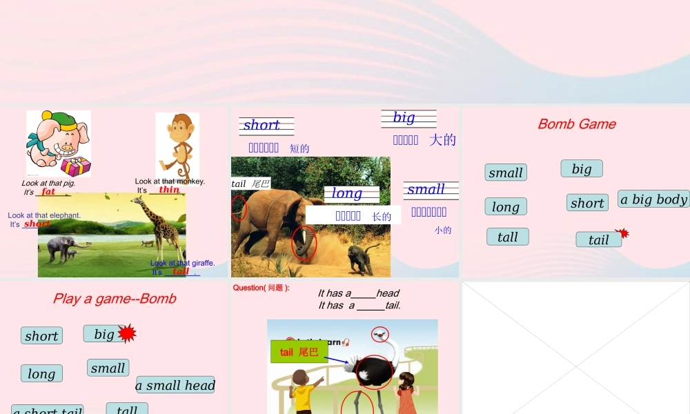 三年级英语下册 Unit 3 At the zoo B Let's learn教学课件 人教PEP-人教PEP小学三年级下册英语课件