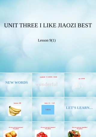 三年级英语下册 Unit 3 I like Jiaozi best Lesson 9课件 北京课改版-北京课改版小学三年级下册英语课件