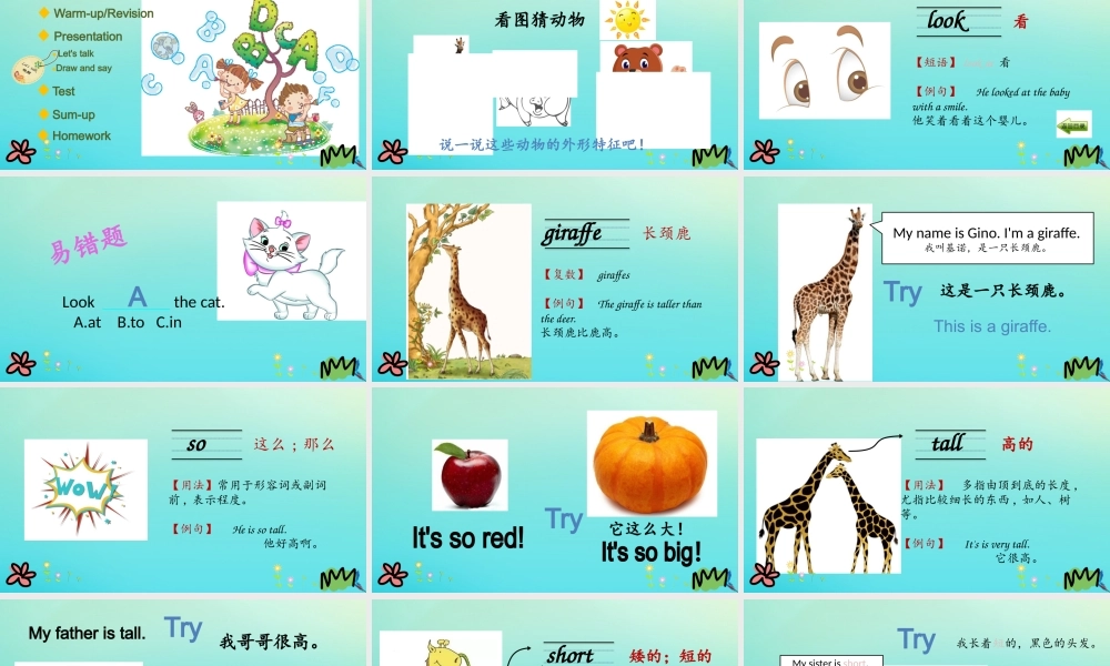 三年级英语下册 Unit 3 At the Zoo Part A（第1课时）课件 人教PEP版-人教PEP小学三年级下册英语课件