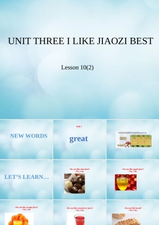 三年级英语下册 Unit 3 I like Jiaozi best Lesson 10课件 北京课改版-北京课改版小学三年级下册英语课件