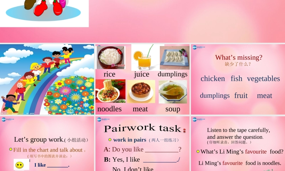 三年级英语下册 Unit3 Food and Meals lesson15 What’s your favourite food？课件 冀教版（三起）-冀教版小学三年级下册英语课件