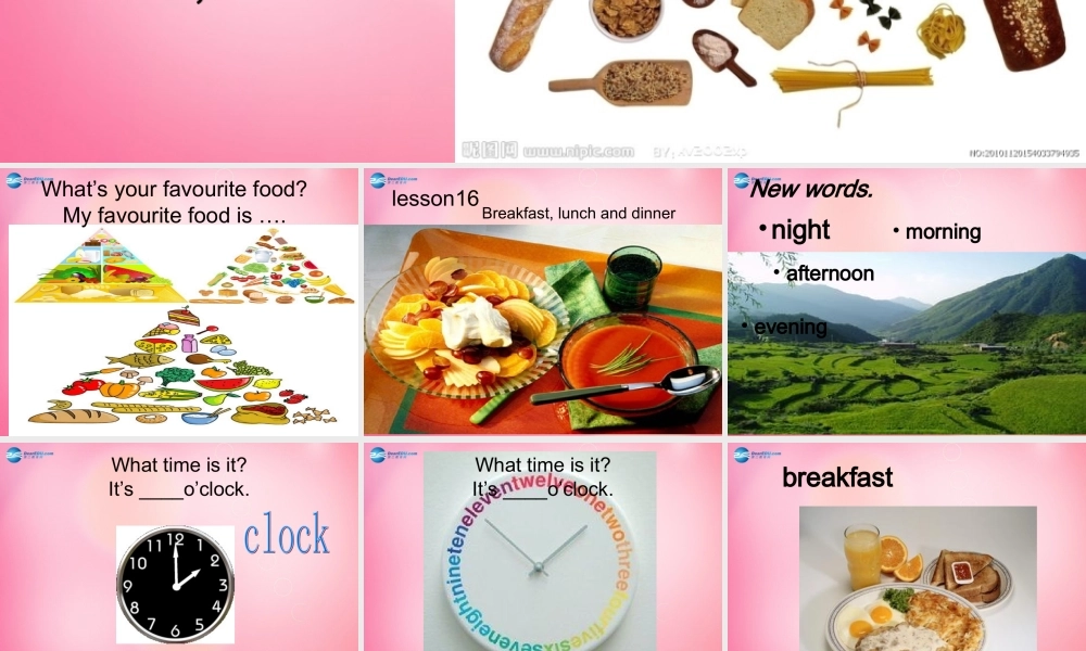 三年级英语下册 Unit3 Food and Meals lesson16 Breakfast Lunch and Dinner课件 冀教版（三起）-冀教版小学三年级下册英语课件