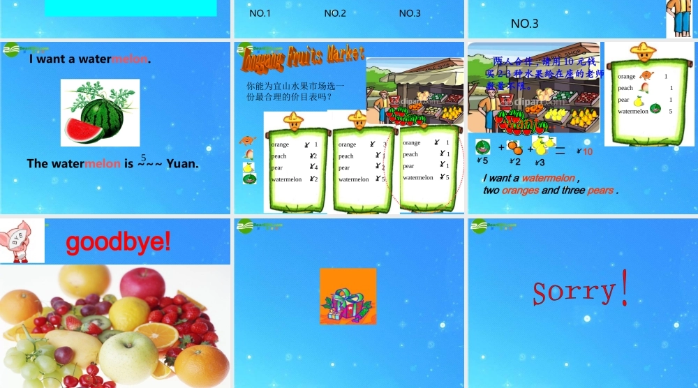 三年级英语下册 Unit4 Do you like pears课件 人教版PEP