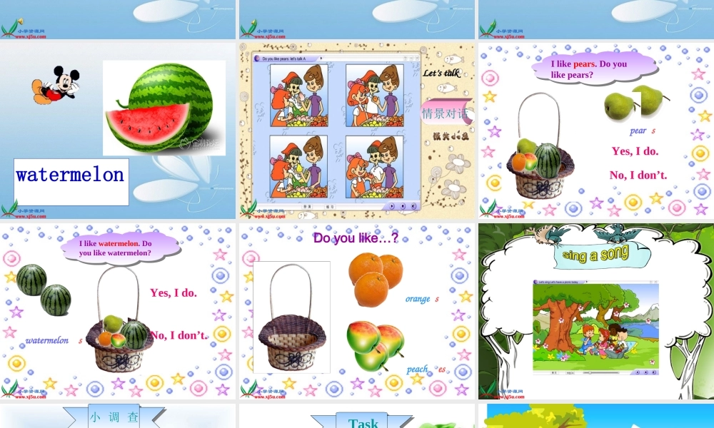 三年级英语下册 Unit4 Lesson1 Do  you  like  pears课件 人教版PEP